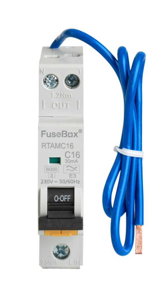 Fusebox RTAMC16 16A Mini-RCBO 6kA 2 pole (C Curve) Type A