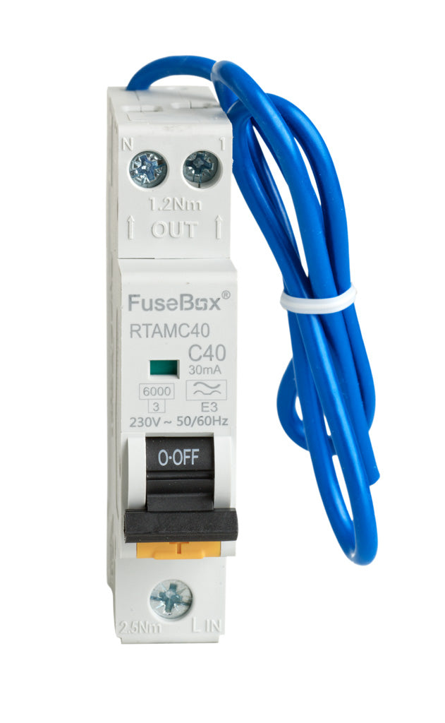 Fusebox RTAMC40 40A Mini-RCBO 6kA 2 pole (C Curve) Type A