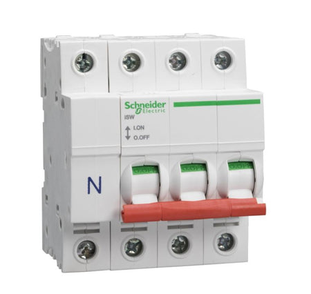 Schneider Electric SE125SW3L 125A 3P+N Switch Disconnector for 3-Phase LoadCentre KQ Distribution Board