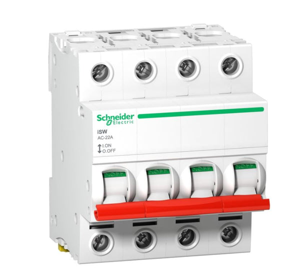 Schneider Electric SE125SW4 125A 4-Pole Switch Disconnector for 3-Phase LoadCentre KQ Distribution Board