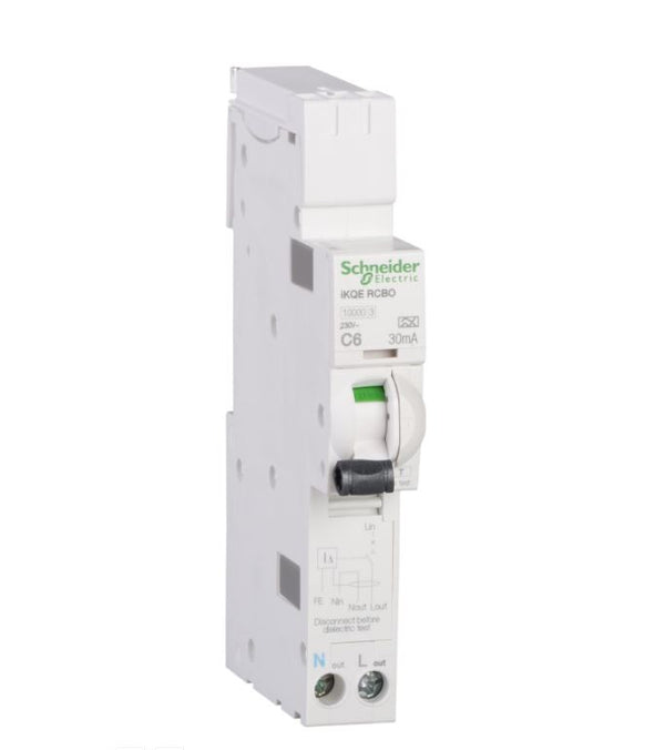 Schneider Electric SEE106C03 6A, C Curve RCBO for LoadCentre KQ Distribution Board