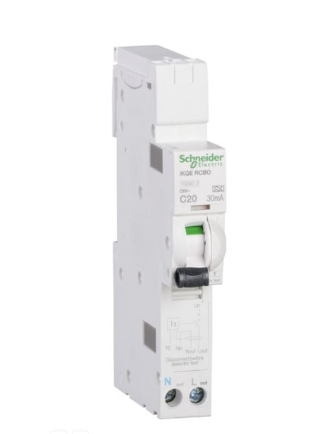 Schneider Electric SEE120C03 20A, C Curve RCBO for LoadCentre KQ Distribution Board