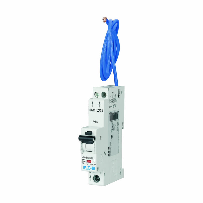 Eaton EMCH106R30C 06A, 30mA, Type C Single Pole RCBO