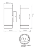 Saxby ST5008S 7W Odyssey 2-Light Wall Light in Stainless Steel