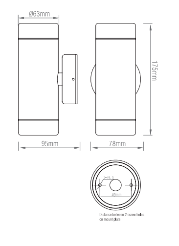 Saxby ST5008S 7W Odyssey 2-Light Wall Light in Stainless Steel