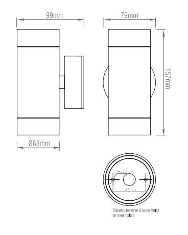 Saxby ST5008W 7W Odyssey White 2-Light Wall Light