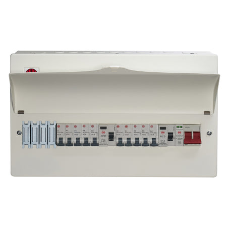 Wylex WNM1773-1 14 Way High Integrity Consumer Unit with SPD. Loaded with 10 MCB's