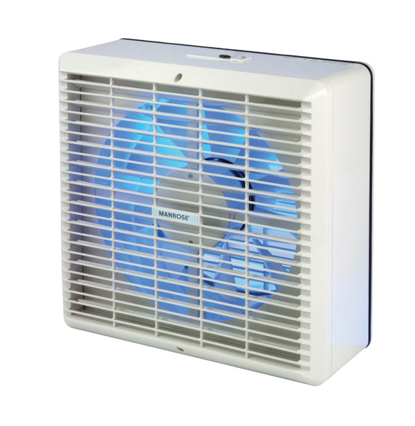 Manrose WF300MP - 300mm commercial fan - window - pullcord operated shutters