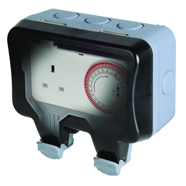 BG WP23TM24 Nexus Storm Weatherproof Single 13A, Time Controlled Unswitched Socket - Large Size