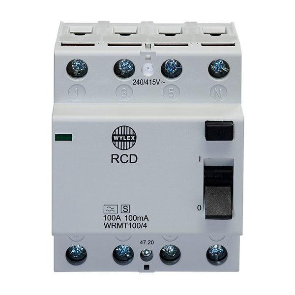 wylex WRMT100-4 100A 100mA TYPE A 4P TIME DELAYED RCD